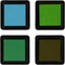 Stempelinkt, groen, lichtgroen, olijf, aqua, H: 2 cm, afm 3,5x3,5 cm, 4 stuk/ 1 doos