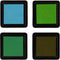 Stempelinkt, groen, lichtgroen, olijf, aqua, H: 2 cm, afm 3,5x3,5 cm, 4 stuk/ 1 doos