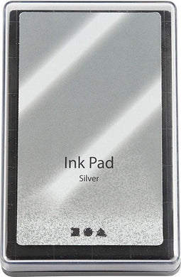 Stempelinkt, zilver, H: 2 cm, afm 9x6 cm, 1 stuk