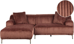STENUM - Hoekbank 3-zits - Bruin - Rechtszijdig - Corduroy