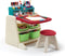 Step2 Flip & Doodle Easel Bureau met stoel voor kinderen - 2-in-1 kinderbureau en schildersezel van plastic / kunststof - Knutseltafel met opbergruimte