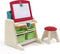 Step2 Flip & Doodle Easel Bureau met stoel voor kinderen - 2-in-1 kinderbureau en schildersezel van plastic / kunststof - Knutseltafel met opbergruimte