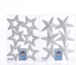 Ster foam glitter d8 cm zilver 6st