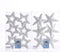 Ster foam glitter d8 cm zilver 6st