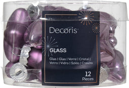 Ster glas l2b4.5h4 cm klila ass 12st kerst