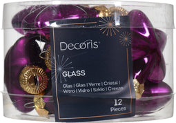 Ster glas l2b4.5h4 cm vlt ass 12st kerst