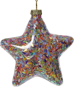 Ster glas l9b3.5h9.5 cm multi I kerst