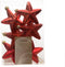 Ster plastic glans-mat-glitter/7.5cm/kerstrood