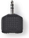 Stereo-Audioadapter - 3,5 mm Male - 2x 3,5 mm Female - Vernikkeld - Recht - ABS - Zwart - 10 Stuks - Polybag
