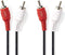 Stereo-Audiokabel - 2x RCA Male - 2x RCA Male - Vernikkeld - 2.00 m - Rond - Zwart - Envelop
