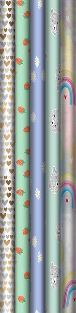 Stewo - Inpakpapier over the rainbow 200x70cm ass | 6 stuks