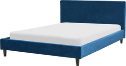 FITOU - Tweepersoonsbed - Donkerblauw - 140 x 200 cm - Fluweel