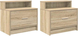 vidaXL - Nachtkastjes - 2 - st - met - lade - 51x31x47 - cm - sonoma - eikenkleurig