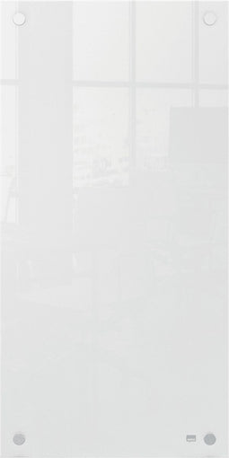 Nobo Glazen Verticaal Whiteboard - Droog Uitwisbaar, Frameloos, Hoekmontage - 30 x 60cm - Inclusief Marker - Wit