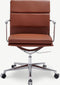 Furnicher Bern Bureaustoel - Leren Zitting - Chroom Frame - Hoogte Verstelbaar - Draaibaar - Cognac