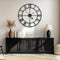 HAITANG - Wandklok - 80 cm stille kwarts met zwart metalen frame - Rond