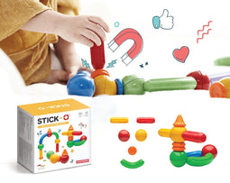 Stick-O Basic Set - 10 onderdelen - magnetisch speelgoed - speelgoed 1 jaar - peuter speelgoed jongens en meisjes - baby speelgoed - speelgoed jongens 2 jaar