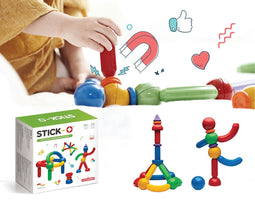 Stick-O Basic Set - 20 onderdelen - magnetisch speelgoed - speelgoed 1 jaar - peuter speelgoed jongens en meisjes - baby speelgoed - speelgoed jongens 2 jaar