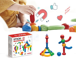 Stick-O Basic Set - 30 onderdelen -magnetisch speelgoed - speelgoed 1 jaar - peuter speelgoed jongens en meisjes - baby speelgoed - speelgoed jongens 2 jaar