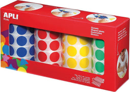 Stickers Apli Gomets Rol Geel Blauw Rood Groen Cirkels Cirkelvormig (4 Onderdelen)