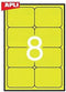 Stickers/Etiketten Apli Geel 99,1 X 67,7 Mm