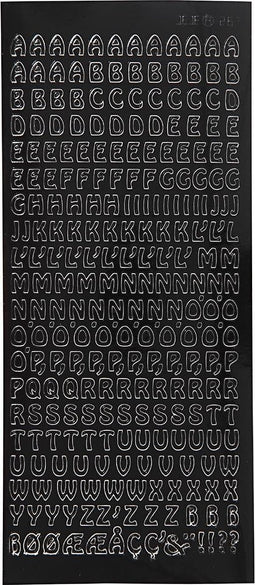 Stickers vel 10x23 cm kleine hoofdletters