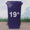 Stickervellen voor afvalbak - plak cijfers en letters - wit - 18 cm/9 cm - huisnummer - 16 stickers