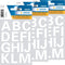 Stickervelletjes 28x A-Z alfabet plak letters wit 25 mm