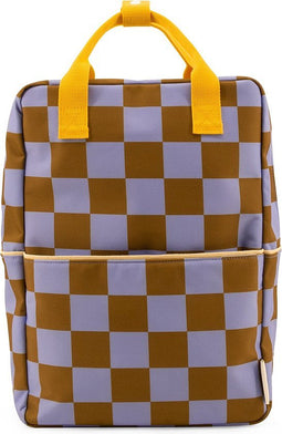 Sticky Lemon Backpack/Boekentas Large Farmhouse - Checkerboard - Blooming Purple - Soil Green
