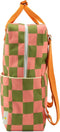 Sticky Lemon Backpack/Boekentas Large Farmhouse - Checkerboard - Sprout Green - Flower Pink