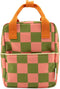 Sticky Lemon Backpack/Boekentas Small Farmhouse - Checkerboard - Sprout Green - Flower Pink