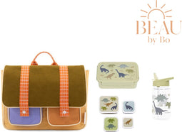 Sticky lemon boekentas + A little lovely company back to school set Dinosaurus
