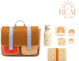 Sticky lemon boekentas + A little lovely company back to school set Regenboog
