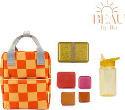 Sticky Lemon rugzak small + A Little Lovely Company back to school set Glitter Goud