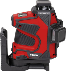 STIER cross line laser SKL 3x360°, 520nm, groen, 1/4" en 5/8" draad in case