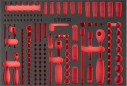 STIER Steckschlüssel-Satz 1/4'' 3/8'' 1/2'' 179-teilig in Weichschaumeinlage (EVA) -Gereedschapskoffer