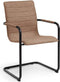 Stijlvolle Design vergaderstoel met wolvilt stoffering Wit frame Antraciet stof