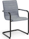 Stijlvolle Design vergaderstoel met wolvilt stoffering Wit frame Antraciet stof