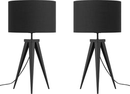 STILETTO - Tafellamp set van 2 - Zwart - Metaal