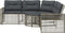 vidaXL - Tuinbank - met - kussens - en - voetensteun - L-vormig - poly - rattan - grijs