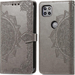 iMoshion Hoesje Geschikt voor Motorola Moto G 5G Hoesje Met Pasjeshouder - iMoshion Mandala Bookcase - Grijs