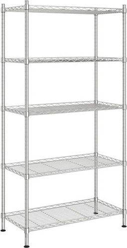 vidaXL Opbergrek 5-laags 250 kg 90x35x180 cm chroomkleurig