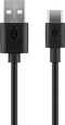 Goobay 44986 - USB-A Thuislader - 2 Poorten 2,4A met USB-C Kabel - Zwart