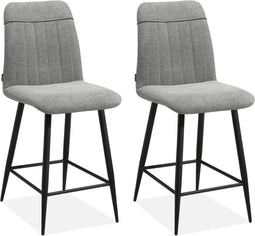 Barstoel Pumba - Lichtgrijs (set van 2 stoelen)