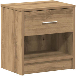 vidaXL - Nachtkastje - met - lade - 39x28x41 - cm - artisanaal - eikenkleurig