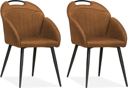 Stoel Belize - Cognac (set van 2 stoelen)