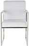 Stoel DKD Home Decor Polyester Staal Wit (56 x 68 x 92 cm)