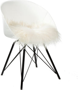 Stoelkussen van IJslands schapenvacht - Wit