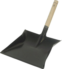 Stofblik metaal zwart houten steel 23x22 cm