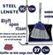 Stoffer en Blik met lange steel 95 cm Synx Tools - Blauw Kunststof - Hotel Stoffer Blik set - Stoffer en blik sluitend model - Schoonmaak artikelen - Bezem / Veger en blik met lange steel - Schoonmaken
